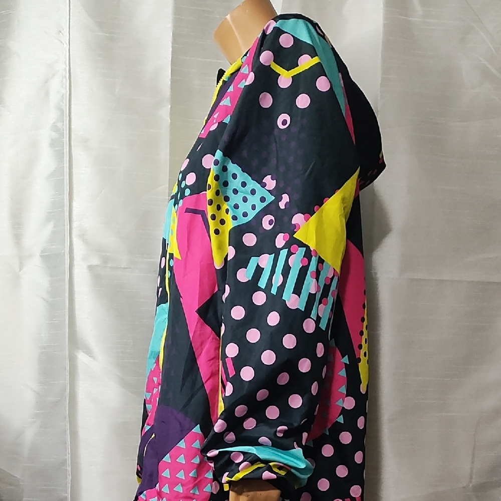 Blackjack Women's Vibrant Geometric Patterned Windbreaker Size‎ L - Picture 4 of 11